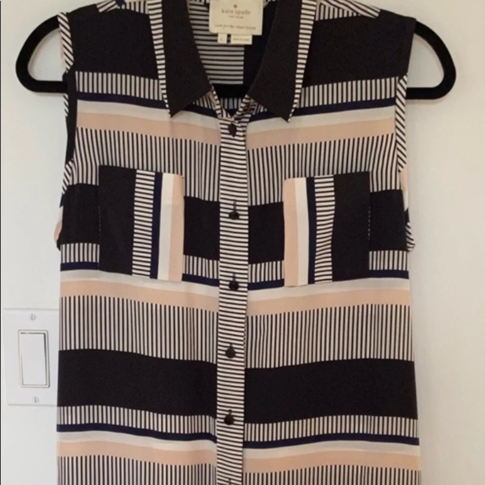 NWOT Kate Spade Geo Wrap Silk  Dress.Size Large